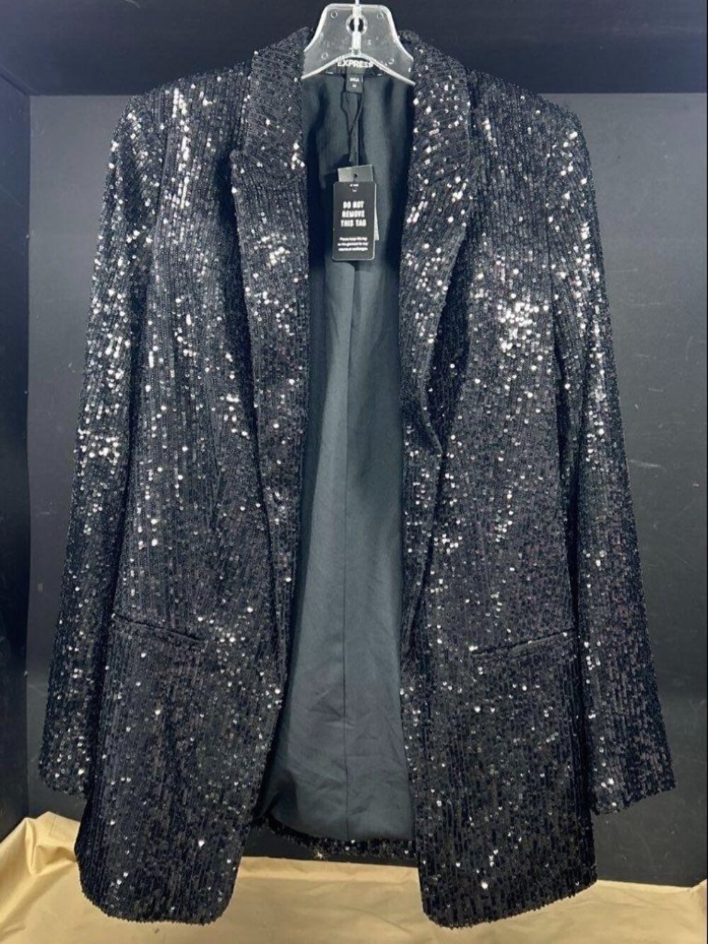 Express Black Sequin Blazer Women's M NWT